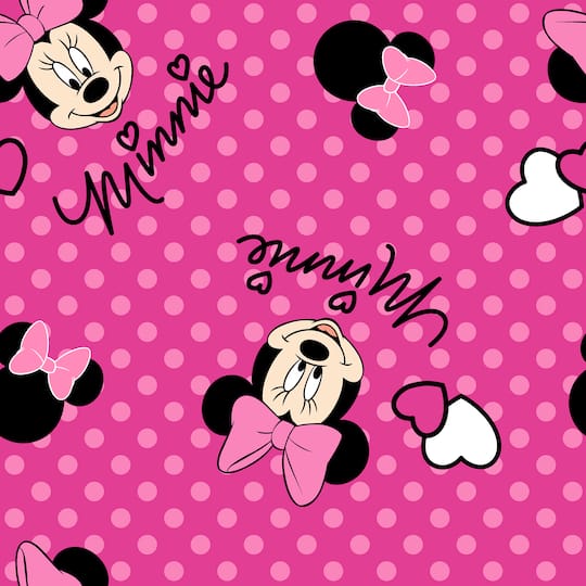 Springs Creative Disney® Minnie Heads on Pink Fleece